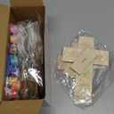 DoubleFill 12 Sets Religious Fall Blessing Wood Cross Craft to Paint for Kid Unfinished DIY Fall Cross Craft Kit for Painting Make Your Own Christian Thanksgiving Sunday School Church Classroom Autumn