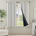 jinchan Blackout Curtains 63 Inches Long for Bedroom, Boho Insulated Curtains Black Printed on Beige Geometric Drapes Back Tab Rod Pocket Room Darkening Retro Farmhouse Pattern 2 Panels