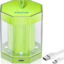 Dlypow 8 Bay AA AAA Battery Charger with Storage Dust Cover, USB-C High-Speed Charging, Independent Slot for Ni-MH Ni-CD AA AAA Rechargeable Batteries, Cable Included