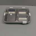 Bento Lunch Box for Kids & Adults - 1200ml 304 Stainless Steel Bento Box, 3 Compartments, Airtight & Leak-Proof Lunchbox, BPA-Free Food Container, Free Cutlery Set, Portable for School & Work - Blue