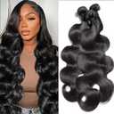 Body Wave Bundles Human Hair 22 24 26 Inch 100% Unprocessed Human Hair Bundles 12A Brazilian Virgin Hair Weave Body Wave 3 Pieces Natural Black Color