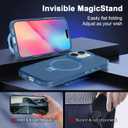tharlet Magnetic Ring for iPhone 16 Plus Case, [Military Grade Drop Tested][Compatible with MagSafe][Built in Kickstand] Translucent Slim Back Soft Edge Anti-Fingerprint, Blue