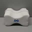 Everlasting Comfort Memory Foam Knee Pillow for Side Sleepers  Sciatica Pain Relief Pillow, Removable Strap Support  Leg Pillows for Sleeping Alignment, Knees, Back & Hip Cushion (White)