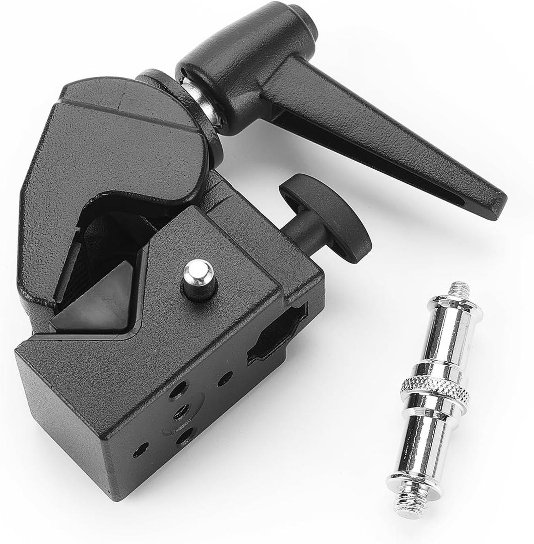 PHOCUS Super Clamp with Standard 5/8" Stud for Photography Studio Video Camera Lighting, Max Load 33lb /15kg, for Round Pipe and Flat Surface