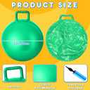 Lewtemi 2 Pcs 22 Inch Big Bouncing Ball with Handle Jumping Hopper Bouncy Ball for Adults Exercise and Air Pump for Outdoor Sports Game (Blue, Green)