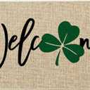 Artoid Mode Shamrock Welcome Doormat, Seasonal Holiday St. Patrick's Day Low-Profile Yard Floor Switch Mat for Indoor Outdoor 17 x 29 Inch