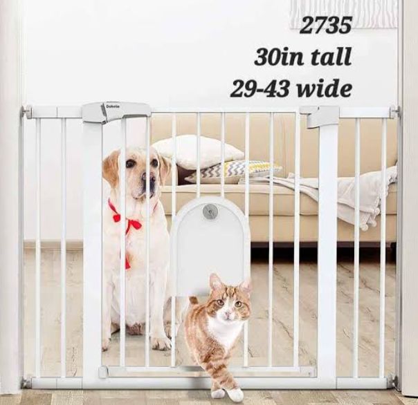 29"-45" Baby Gate, No Drilling Auto Close Dog Gate Indoor, White