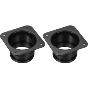 PATIKIL 4" Duct Connector Flange, 2 Pack Dryer Vent Wall Plate Square to Round Straight Ducting Plate for Air Heating Cooling Ventilation Exhaust Fan, Black
