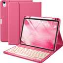 Harvopu Compatible for iPad Air 11-inch/Air 5th 4th Generation Case with Keyboard - Backlit Detachable, Folio Cover with Pencil Holder for iPad Air 11 Inch M4/M3/M2, Air 5/ Air 4 (Watermelon)