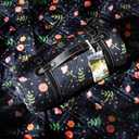 80x80” Double Thickened Picnic Blankets(150g High Density Cotton Stuffed) Navy Blue Floral Pattern Outdoor Picnic Mat Portable Picnic Blanket Foldable with Leather Carry Strap Beach Blanket