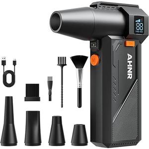 Compressed Air Duster, 160,000RPM Powerful Electric Air Duster Blower Rechargeable with Brushless Motor, 3-Gear Adjustable Mini Air Blower Cordless for Computer, Keyboard, Home, Outdoor and Car