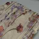 OVZME Crushed Printed Sheer Curtians 54 Inch Length 2 Panels, Light Filtering Sheer Floral Drapes Dual Rod Pocket for Living Room Bedroom, Privacy Protect Farmhouse Window Treatment, Each 42Wx54L inch