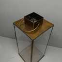 Serene Spaces Living Small Square Gold Lantern, Ideal for Wedding Reception, Event, Patio, Garden, Home, Sold Individually, with Glass