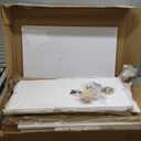 Yusong 73" Tall Bookshelf with Cabinet, Industrial Ladder Wall Mount Shelf Bookcase with Wood and Metal Frame, Plant Shelf Wall Storage Display for Living Room Bedroom, White Gold