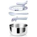 CAROTE 4QT Stainless Steel Sauce Pan with Stand-Up Lid, Nonstick Stainless Steel Pot with Detachable Handle, Non Toxic Kitchen Saucepan, Induction Kitchen Cookware, Oven Safe to 600°F