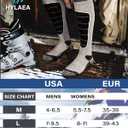 Hylaea Merino Wool Ski Socks, Cold Weather Socks for Snowboarding, Snow, Winter, Thermal Knee-high Warm Socks, Hunting (Large, Black Dark Grey Grey (3 Pairs))