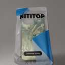 NITITOP Compatible for iPhone 13 Pro Max Case Cute Butterfly Pattern for Women Girl Glitter Laser Shiny Feather Yarn Style Aesthetic Shockproof Hard Protective Phone Cover - Green