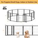 Dog Playpen Indoors/Outdoor, 24 inch 12 Panels Dog Play Pen for Small Dogs, Rustproof Metal Pet Fence for RV Camping/Yard/Garden