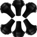 Trekking Poles Tips, Rubber Hiking Sticks End Caps Protectors Replacement Accessorie Fit Most Hiking Trekking Walking Canes (6 Pieces)