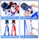 Tatuo 2 Pieces 45 Inch Christmas 3D Snowman Windsock Winter Windsock Outdoor Hanging Decoration Windsocks Flag Enduring Fade Resistant for Hanukkah Front Door Yard Lawn Garden Patio Pathway Party