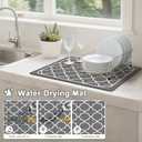 Dish Drying Mats for Kitchen Counter, Waterproof Coffee Mat for Countertop, Under Sink Mats, Coffee Bar Mat Accessories (12" x 19")