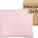 ZPECC Pillow Cases Bulk 24 Pack - Standard Pillowcases with Envelope Closure, Soft Brushed Microfiber Pillow Cover for Hotel Airb&bs Hospital Bedding Essential, Nude Pink