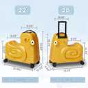 Kids Ride-on Luggage with Spinner Wheels Suitcase, Kid's Ride-On Suitcase Help Your Child Relax, Carry On Trolley Luggage with Password Lock (Orange, 22 inches)