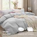 Bedsure Light Grey Duvet Cover King Size - 3 Pieces Prewashed Cotton-Like Polyester Extra Soft Bedding Set, Includes 1 Duvet Cover 104x90 Inches with Zipper Closure & 2 Pillow Shams, No Comforter