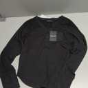 Womens Long Sleeve Henley Shirts for Women Button Ribbed Knit Shirt V Neck Tops Fit Slim Casual Basic Blouses (Black,M)