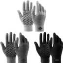 3 Pairs Winter Gloves for Men Women Warm Knit Gloves Touch Screen Anti-Slip Gloves with Thermal Soft Knit Lining