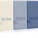 3 Pcs Home Sweet Home Hand Towels Farmhouse Decorative Embroidered Bathroom Hand Towels Rustic 100% Cotton Blue Set for Boho Bathroom Kitchen Decor