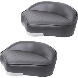 Casting Boat Seat, Pro Casting Deck Seat for Fishing Jon Bass Boat, Marine-Grade Vinyl Exterior Universal Casting Seat Boat Butt Chair, 15W x 11D x 6H, 2-Pack, Black