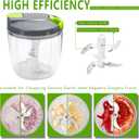 Manual Food Processors & Chopper with Cover and Handle, Manual Onion Chopper Slicer Cutter, Vegetable Chopper, Suitable for Garlic Carrots Onions Peppers Fruits Mincing.900ML (Green)