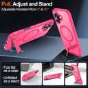 MOZOTER for iPhone 17 Case with Kickstand,[Compatible with MagSafe] [12FT Military Grade Protection] Slim Translucent Matte Shockproof Phone Case,6.3",Rosered