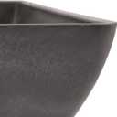PSW Pot Collection 12x6 inch Plastic/Stone/Wood Composite Square Planter No Drainage Hole (Drillable), Modern Indoor/Outer Pot for Flowers, Foliage, Succulents, Fairy Gardens, Dark Charcoal, 12 by 12 by 6-Inches