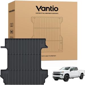 【Only Fits 5.8FT Bed】 Bed Mat for 2019-2026 Chevy Silverado 1500/GMC Sierra 1500, Custom Fit TPE Truck Bed Liner, All-Weather Non-Slip Cargo Protection, Not for CarbonPro or Drop-in Liner