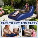 RovPool Inflatable Chair for Adults,Inflatables Chairs with Flocked Surface, Inflatable Lounge Chair with Backrest, Comfort Ergonomic Inflatable Couch,Inflatable Couch for Camping, Blue