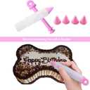 HINMAY Dog Birthday Cake Mold Silicone Bone Shape Cake Pan with Decorating Pen (Pink, 10")