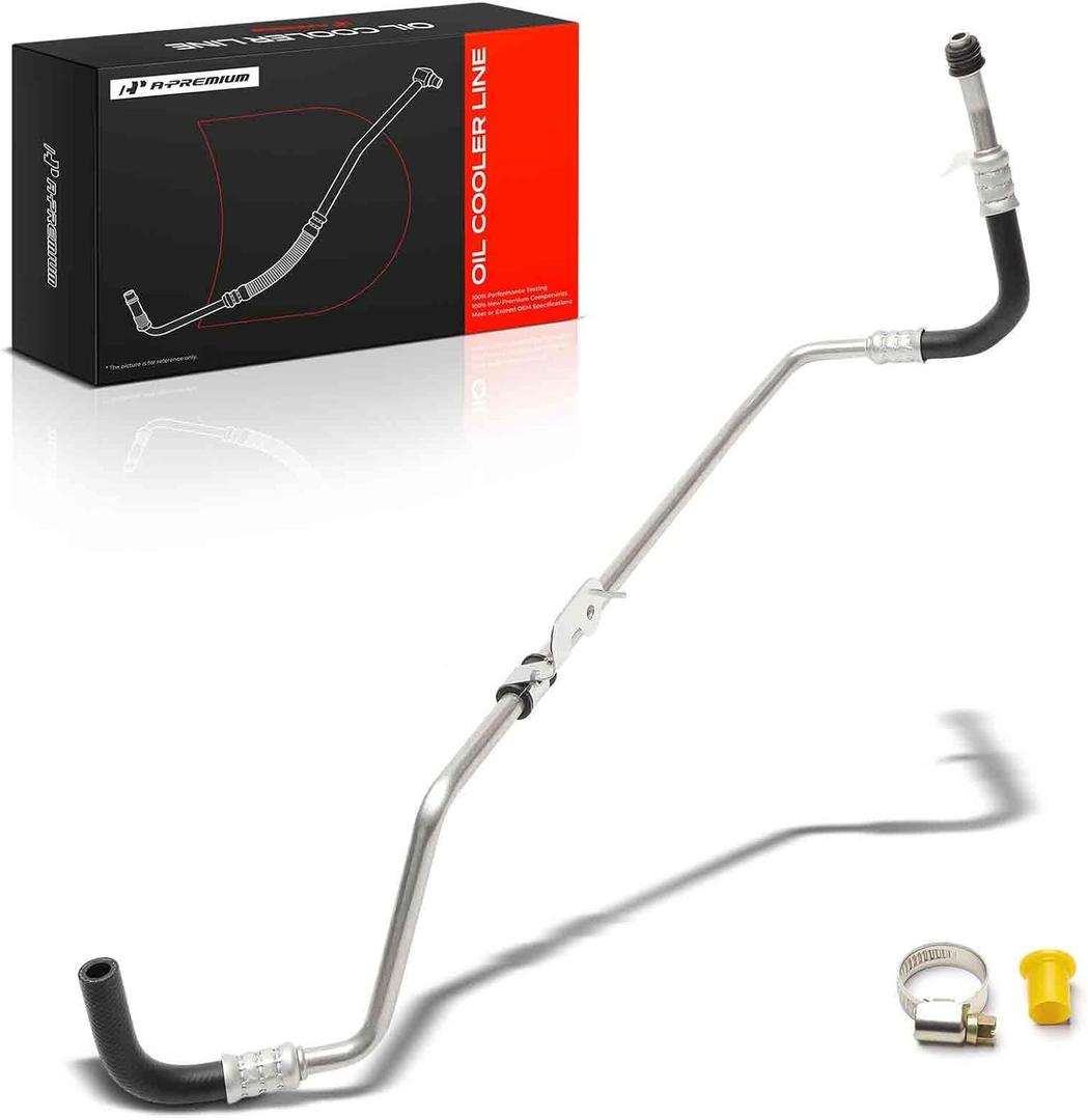 A-Premium Outlet Automatic Transmission Oil Cooler Line Hose (Radiator Lower) Assembly Compatible with Ford F-150 F150 2015-2019 5.0L, Only Fits Heavy Duty Radiator & Without Auxiliary Oil Cooler