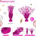 12 Pack Metallic Foil Spary Centerpieces for Tables, Hot Pink Centerpieces for Tables Decorations, Star Brust Table Centerpieces for Birthday Graduation Wedding Baby Shower Party