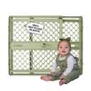 Toddleroo by North States - 100% Recycled Plastic Baby Gate for Doorway; Sturdy for Indoor & Outdoor Use: Pressure Mounted, No Drill Gate; Made in USA; 26" to 42" Wide, 26" Tall; Sea Grass Green