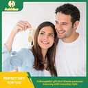 8 x A-Z Stainless Steel Letter Keychain - Alphabet Initial Key Ring for Men Women, Purse or Car Charm (V Gold)