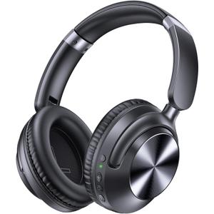 TAGRY Hybrid Active Noise Cancelling Headphones 100H Playtime Wireless Over Ear Bluetooth Headphone with HiRes Audio Fast Charging Comfort Earcups Headsets for Travel Home Office Phone PC Black