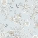 Norwall FH37537 Butterfly Toile Prepasted Wallpaper, Blue, Beige, French Blue, Light Blue, 50 Sq Ft