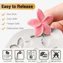 JOERSH 5PCS Silicone Flower Molds, Non-Stick Daisy Sunflower Fondant Chocolate Molds for Dessert Cake Decorating, Cupcake Topper, Cake Pop, Candy