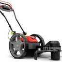 Earthquake 60V Walk Behind String Mower, Includes Two 4Ah Batteries, 22” Cutting Diameter, Three Cutting Speed Dial, 14” Never-Go-Flat Wheels, Easy Assembly, Adjustable Handlebar, Model #44965
