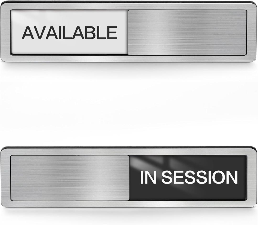 In Session Door Sign, Magnetic Office Door Signs, Available In Use Sign for Therapists, Massage, Conference Room, Hospital, Treatment, Home Office, School