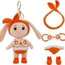 Handmade Crochet 15cm-17cm Doll Clothes Accessories with Shoes Set Outfits Compatible Cute Dress up 5.91-6.7inch Dolls Christmas Gifts for Women Kid Boys Girls (No Doll)(Orange Bikini Set)