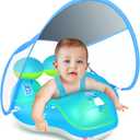 LAYCOL Baby Swimming Float with UPF50+ Sun Canopy Baby Floats for Pool No Flip Overbaby Pool for Baby Age of 3-36 Months (Large, Blue)