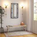 Mirror, Bamboo-Look Frame, Full Length, Blue, 24" X 28"